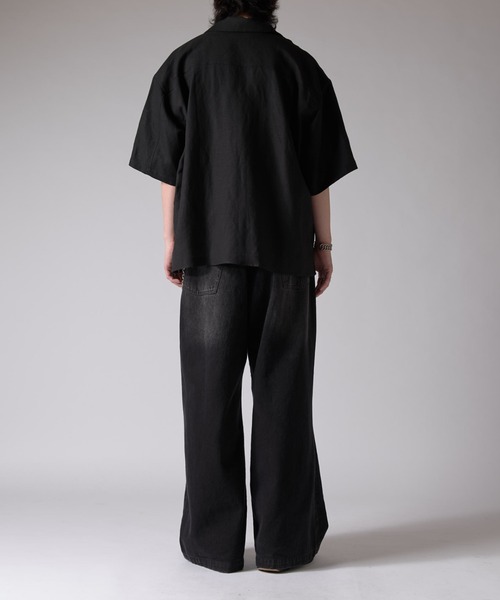 Lui's（ルイス）の「レーヨンリネンオープンカラーs/sシャツ（シャツ/ブラウス・メンズ・オフホワイト/チャコールグレー/ブラック・FREE）」の21枚目の写真