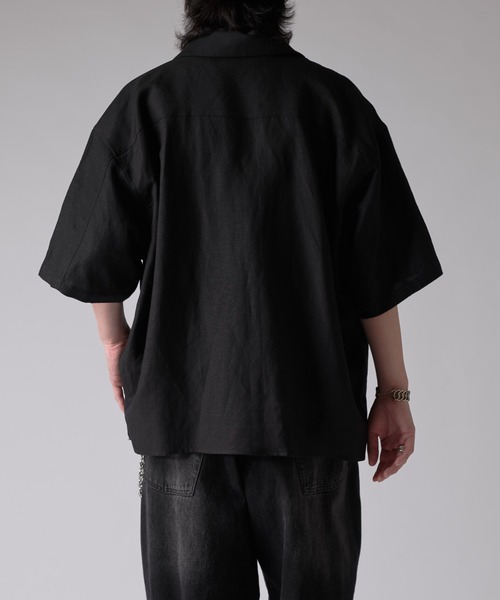 Lui's（ルイス）の「レーヨンリネンオープンカラーs/sシャツ（シャツ/ブラウス・メンズ・オフホワイト/チャコールグレー/ブラック・FREE）」の18枚目の写真