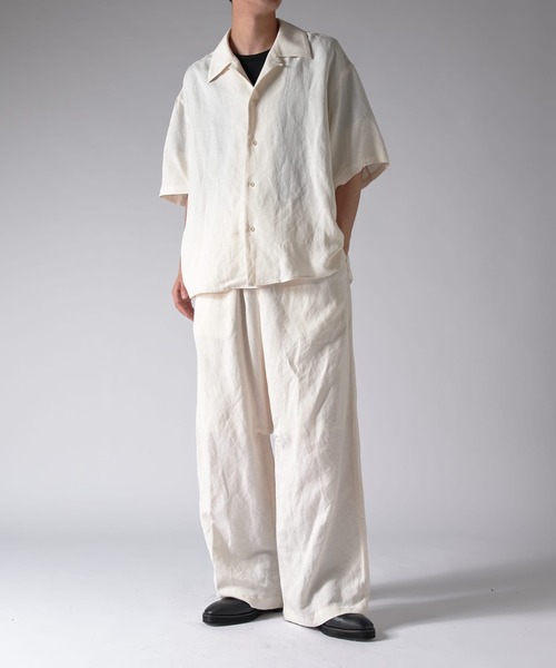 Lui's（ルイス）の「レーヨンリネンオープンカラーs/sシャツ（シャツ/ブラウス・メンズ・オフホワイト/チャコールグレー/ブラック・FREE）」の22枚目の写真