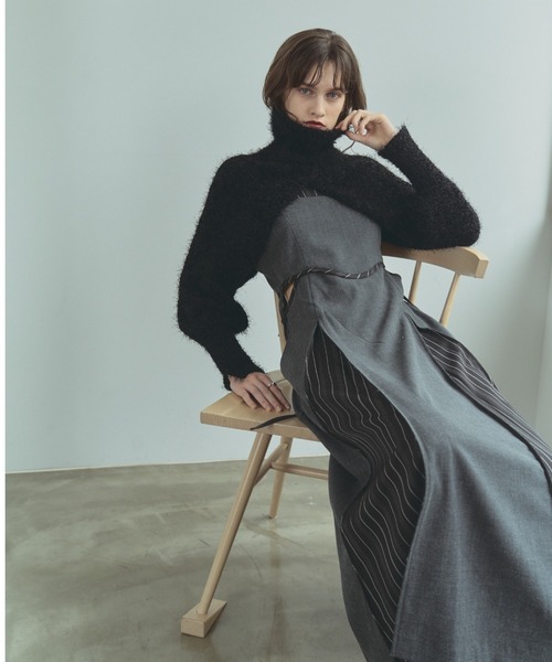 Muel Chic（ミュエルシック）の「Shing one-piece シングワンピース（ワンピース・レディース・ブラック/ベージュ/グレー・FREE）」の13枚目の写真