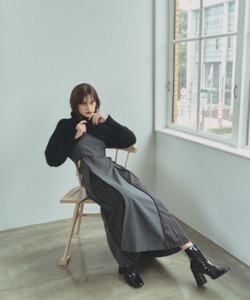 Muel Chic（ミュエルシック）の「Shing one-piece シングワンピース（ワンピース・レディース・ブラック/ベージュ/グレー・FREE）」の14枚目の写真