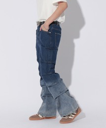 Anui | 【UNISEX/3サイズ展開】グラデーションタックデニム(デニムパンツ)