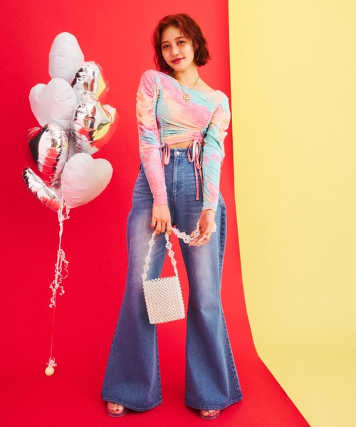 What Is Heart(ワットイズハート)の「shirring cut and sew - シャーリングカットソー -(Tシャツ/カットソー・レディース・ピンク/ブルー・FREE)」の10枚目の写真