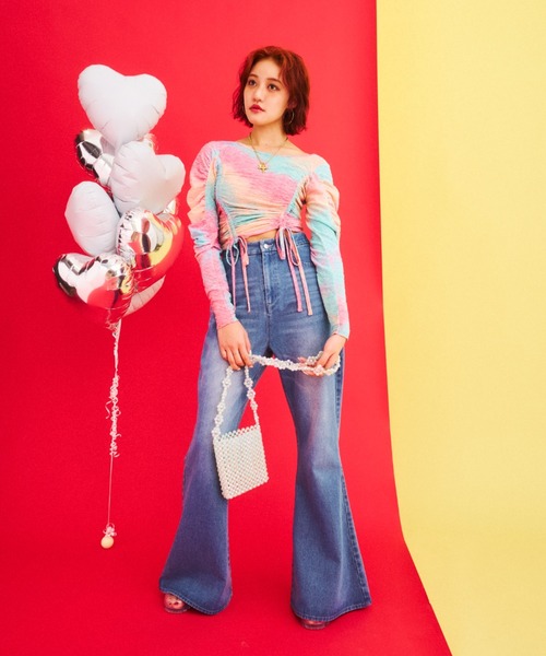 What Is Heart(ワットイズハート)の「shirring cut and sew - シャーリングカットソー -(Tシャツ/カットソー・レディース・ピンク/ブルー・FREE)」の11枚目の写真