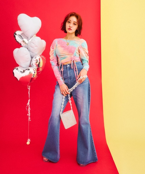 What Is Heart(ワットイズハート)の「shirring cut and sew - シャーリングカットソー -(Tシャツ/カットソー・レディース・ピンク/ブルー・FREE)」の12枚目の写真