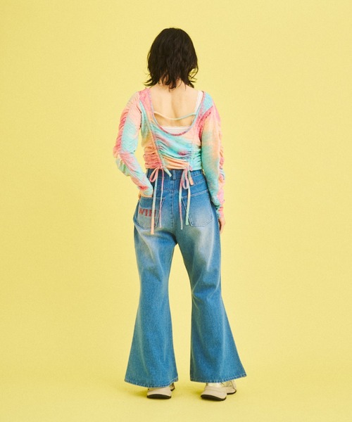 What Is Heart(ワットイズハート)の「shirring cut and sew - シャーリングカットソー -(Tシャツ/カットソー・レディース・ピンク/ブルー・FREE)」の14枚目の写真