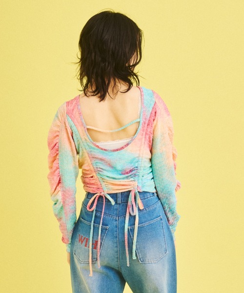 What Is Heart(ワットイズハート)の「shirring cut and sew - シャーリングカットソー -(Tシャツ/カットソー・レディース・ピンク/ブルー・FREE)」の18枚目の写真