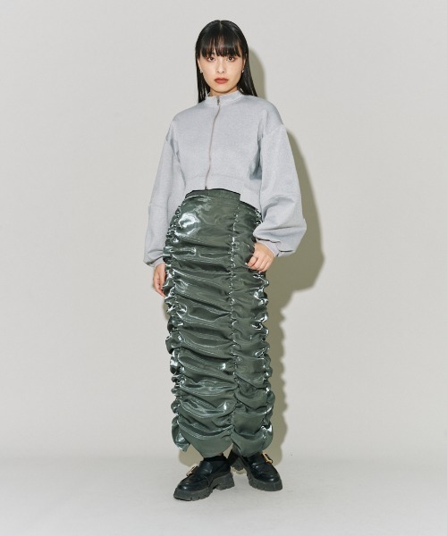 TELA オーガンジーギャザースカート プロポーションボディドレッシング PROPORTION BODY DRESSING