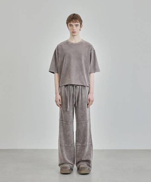 Ruelle（ルーエル）の「【Ruelle】Pigment-Dyed Cropped T-Shirt / ピグメント加工クロップド丈Tシャツ（Tシャツ/カットソー・メンズ・ブラック/アッシュグレー・L/M/S）」の19枚目の写真