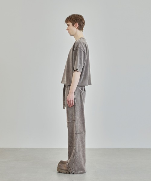 Ruelle（ルーエル）の「【Ruelle】Pigment-Dyed Cropped T-Shirt / ピグメント加工クロップド丈Tシャツ（Tシャツ/カットソー・メンズ・ブラック/アッシュグレー・L/M/S）」の20枚目の写真