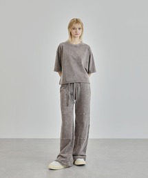 Ruelle（ルーエル）の「【Ruelle】Pigment-Dyed Cropped T-Shirt / ピグメント加工クロップド丈Tシャツ（Tシャツ/カットソー）」