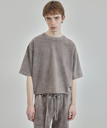 Ruelle（ルーエル）の「【Ruelle】Pigment-Dyed Cropped T-Shirt / ピグメント加工クロップド丈Tシャツ（Tシャツ/カットソー）」