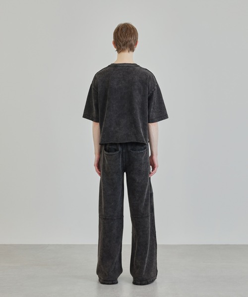 Ruelle（ルーエル）の「【Ruelle】Pigment-Dyed Cropped T-Shirt / ピグメント加工クロップド丈Tシャツ（Tシャツ/カットソー・メンズ・ブラック/アッシュグレー・L/M/S）」の5枚目の写真