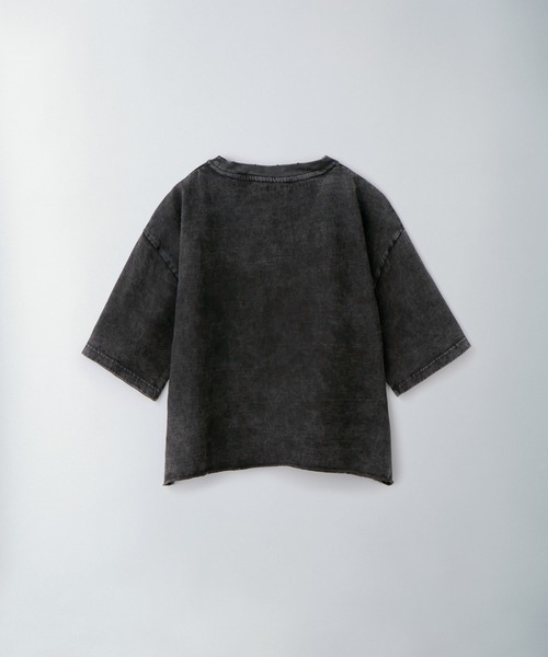 Ruelle（ルーエル）の「【Ruelle】Pigment-Dyed Cropped T-Shirt / ピグメント加工クロップド丈Tシャツ（Tシャツ/カットソー・メンズ・ブラック/アッシュグレー・L/M/S）」の10枚目の写真
