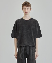 Ruelle（ルーエル）の「【Ruelle】Pigment-Dyed Cropped T-Shirt / ピグメント加工クロップド丈Tシャツ（Tシャツ/カットソー）」