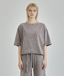 Ruelle（ルーエル）の「【Ruelle】Pigment-Dyed Cropped T-Shirt / ピグメント加工クロップド丈Tシャツ（Tシャツ/カットソー）」
