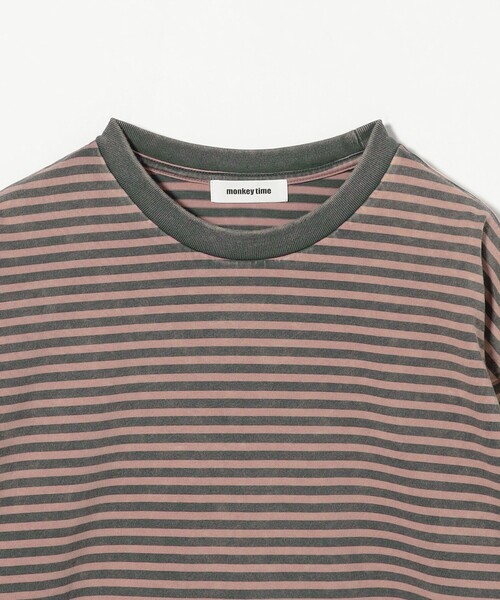 MONKEY TIME（モンキータイム）の「アシッドウォッシュ ボーダー ロングスリーブ Tシャツ（Tシャツ/カットソー・メンズ・ダークグレー/ピンク・S/XL/M/L）」の19枚目の写真