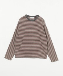 MONKEY TIME | アシッドウォッシュ ボーダー ロングスリーブ Tシャツ(Tシャツ/カットソー)