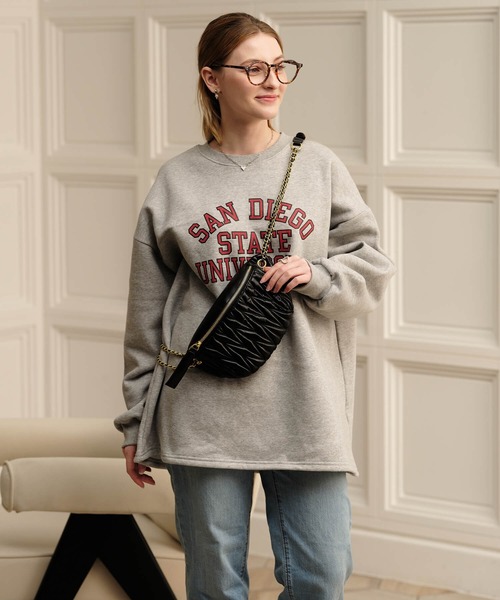 Mia   （ミア）の「裏起毛リラックスロゴスウェット（スウェット・レディース・ホワイト系その他/杢グレー・FREE）」の16枚目の写真