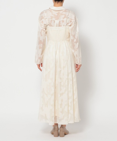 mysty woman(ミスティウーマン)の「【セットワンピ】フラワージャガードシアーシャツSETワンピース 325559(ワンピース・レディース・アイボリー/ブラック・FREE)」の19枚目の写真