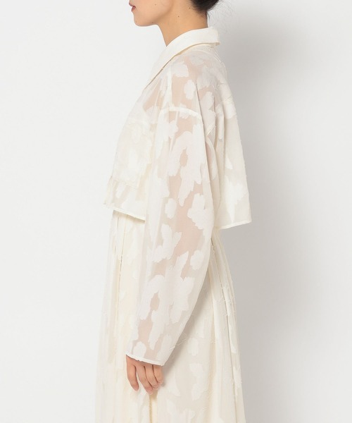 mysty woman(ミスティウーマン)の「【セットワンピ】フラワージャガードシアーシャツSETワンピース 325559(ワンピース・レディース・アイボリー/ブラック・FREE)」の12枚目の写真