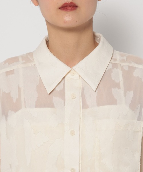 mysty woman(ミスティウーマン)の「【セットワンピ】フラワージャガードシアーシャツSETワンピース 325559(ワンピース・レディース・アイボリー/ブラック・FREE)」の10枚目の写真