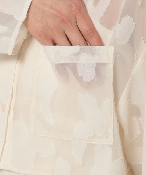 mysty woman(ミスティウーマン)の「【セットワンピ】フラワージャガードシアーシャツSETワンピース 325559(ワンピース・レディース・アイボリー/ブラック・FREE)」の8枚目の写真