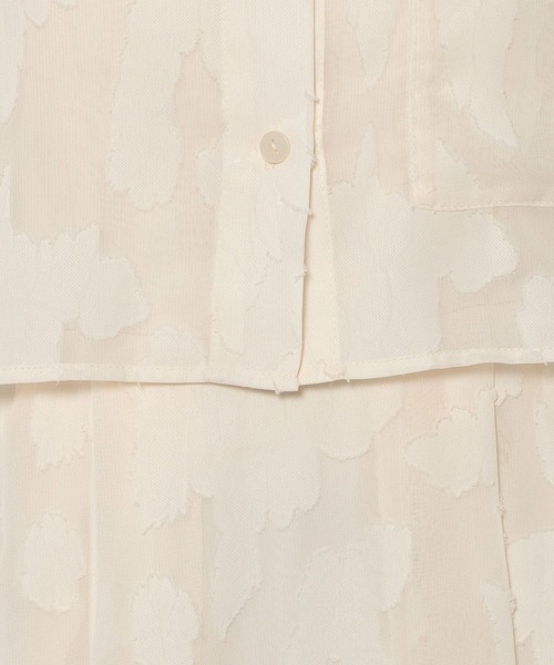 mysty woman(ミスティウーマン)の「【セットワンピ】フラワージャガードシアーシャツSETワンピース 325559(ワンピース・レディース・アイボリー/ブラック・FREE)」の4枚目の写真