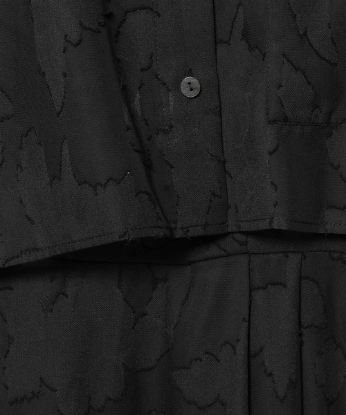 mysty woman(ミスティウーマン)の「【セットワンピ】フラワージャガードシアーシャツSETワンピース 325559(ワンピース・レディース・アイボリー/ブラック・FREE)」の3枚目の写真