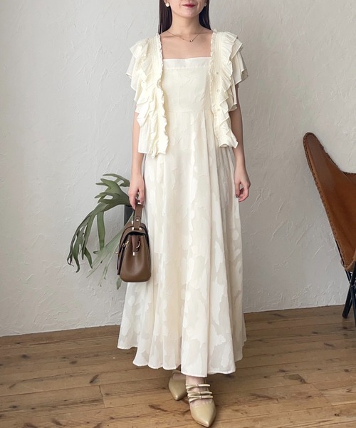 【DINT】♡フラワー ジャガード ワンピース♡ オケージョン対応】【WEB限定】フラワージャガードワンピース