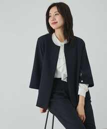 Jayro（ジャイロ）の「ストレッチ袖スリットノーカラージャケット（ノーカラージャケット）」
