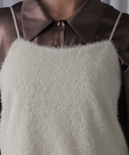 ROSE BUD(ローズバッド)の「ラメフェザーキャミソール(キャミソール・レディース・ブラウン/ホワイト/ブラック・ONE SIZE)」の10枚目の写真