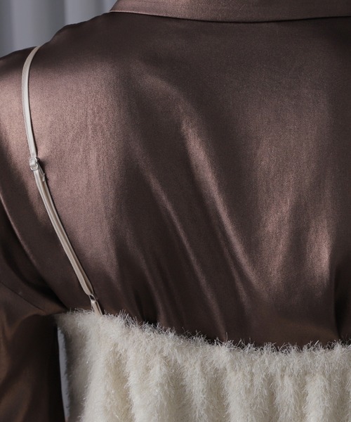 ROSE BUD(ローズバッド)の「ラメフェザーキャミソール(キャミソール・レディース・ブラウン/ホワイト/ブラック・ONE SIZE)」の12枚目の写真