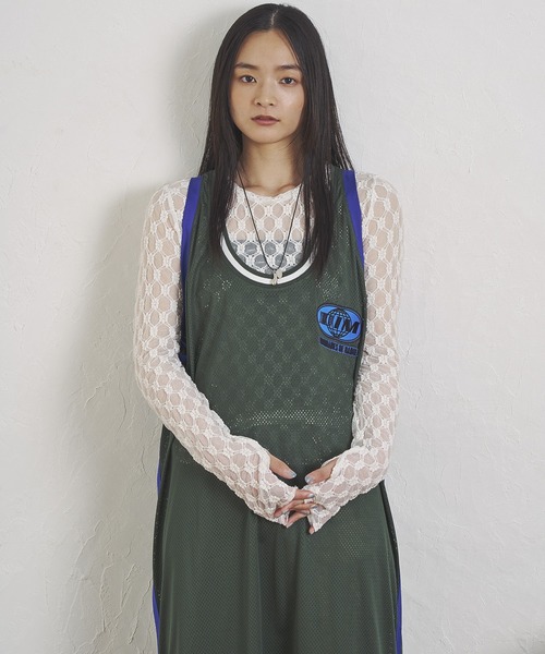 OKIRAKU（オキラク）の「(OKIRAKU×ROSE BUD)MESH  TANK DRESS（ワンピース・レディース・グリーン/ブラック・ONE SIZE）」の7枚目の写真