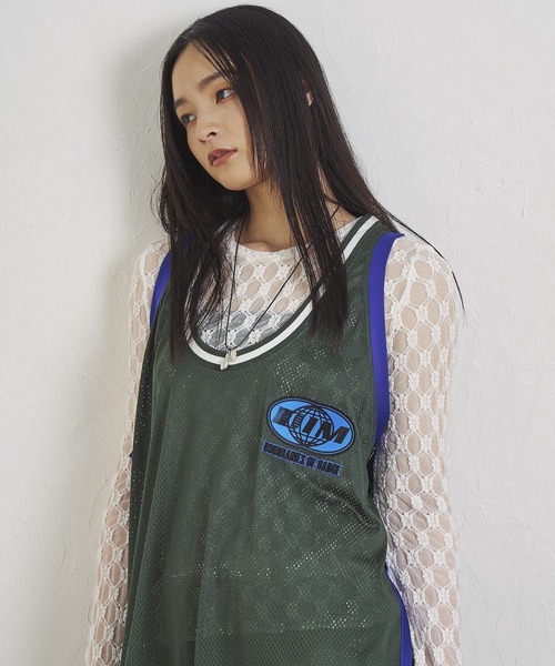 OKIRAKU（オキラク）の「(OKIRAKU×ROSE BUD)MESH  TANK DRESS（ワンピース・レディース・グリーン/ブラック・ONE SIZE）」の8枚目の写真