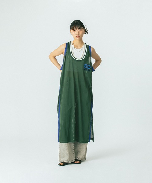 OKIRAKU（オキラク）の「(OKIRAKU×ROSE BUD)MESH  TANK DRESS（ワンピース・レディース・グリーン/ブラック・ONE SIZE）」の18枚目の写真