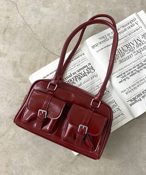 2ポケット付合成皮革ボストンバッグ（ボストンバッグ）｜non