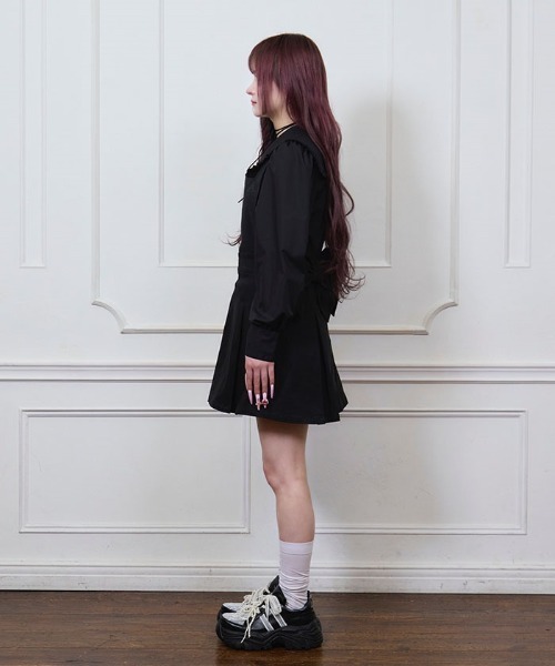 【Fickle Bebe】リボンジャンパースカート Fickle Bebe ジャンパースカート リボンジャンパースカート