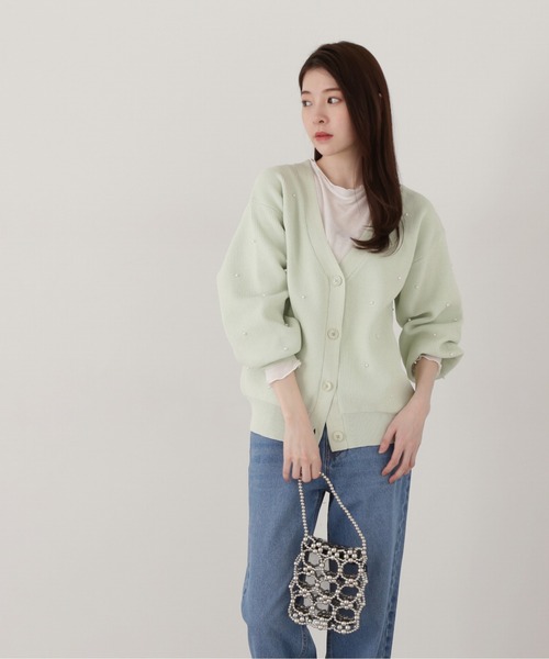 PLEATSPLEASE　パールホワイト　ハイネックカーディガン awt188_1.jpg
