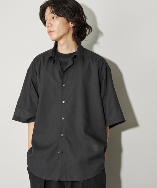 CITEN（シテン）の「＜CITEN＞エアリーテックスビッグシャツ（シャツ/ブラウス・メンズ・ベージュ/ブラック/ライトブルー/ナチュラル・S/M/L）」の9枚目の写真