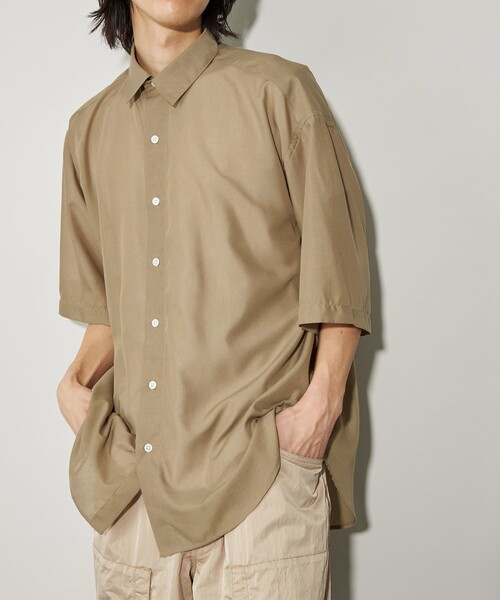 CITEN（シテン）の「＜CITEN＞エアリーテックスビッグシャツ（シャツ/ブラウス・メンズ・ベージュ/ブラック/ライトブルー/ナチュラル・S/M/L）」の13枚目の写真