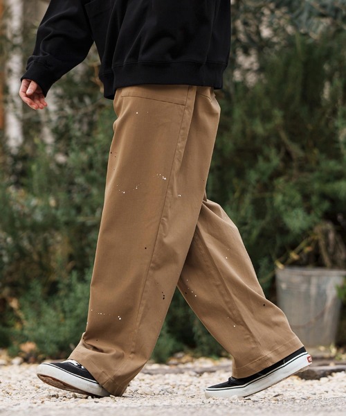 セール】mp13283-Stretch Back Satin Wide Baker Pants ベイカーパンツ