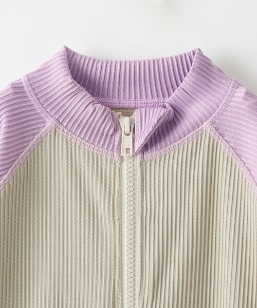 green label relaxing（グリーンレーベルリラクシング）の「GLR バイカラー ラッシュガード / キッズ 100cm-130cm（水着・キッズ・オリーブ/ライラック・100cm/110cm/120cm/130cm）」の5枚目の写真