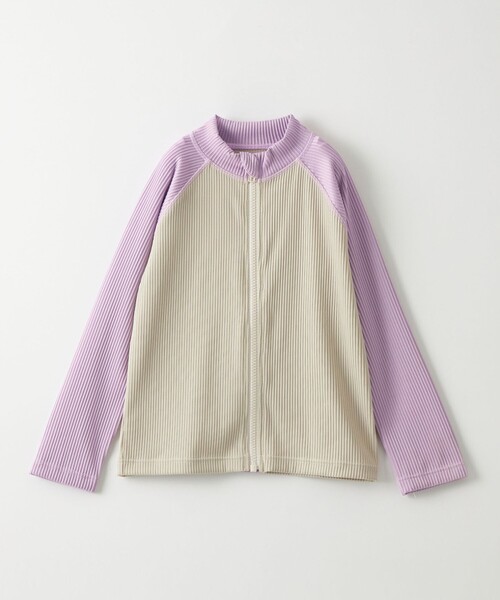 green label relaxing（グリーンレーベルリラクシング）の「GLR バイカラー ラッシュガード / キッズ 100cm-130cm（水着・キッズ・オリーブ/ライラック・100cm/110cm/120cm/130cm）」の11枚目の写真