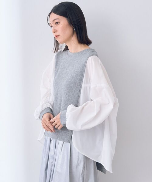 Editt by YECCA VECCA(エディットバイイェッカヴェッカ)の「ギャザーデザインプルオーバー(Tシャツ/カットソー・レディース・グレー/ブラック・FREE)」の4枚目の写真