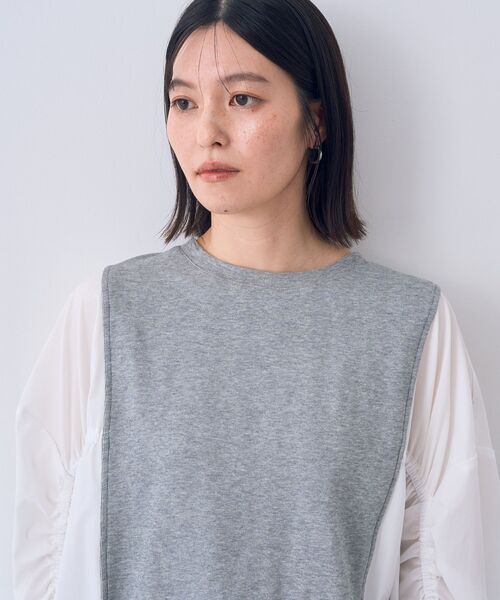 Editt by YECCA VECCA(エディットバイイェッカヴェッカ)の「ギャザーデザインプルオーバー(Tシャツ/カットソー・レディース・グレー/ブラック・FREE)」の7枚目の写真
