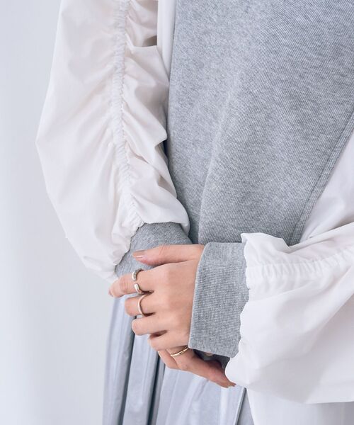Editt by YECCA VECCA(エディットバイイェッカヴェッカ)の「ギャザーデザインプルオーバー(Tシャツ/カットソー・レディース・グレー/ブラック・FREE)」の8枚目の写真