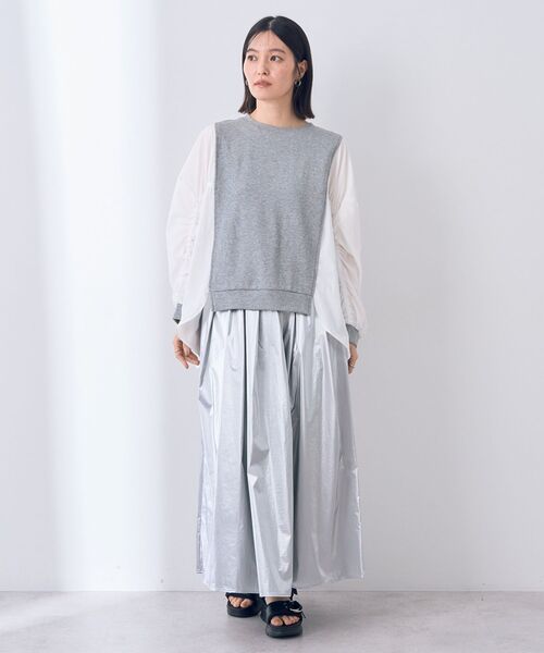 Editt by YECCA VECCA(エディットバイイェッカヴェッカ)の「ギャザーデザインプルオーバー(Tシャツ/カットソー・レディース・グレー/ブラック・FREE)」の12枚目の写真