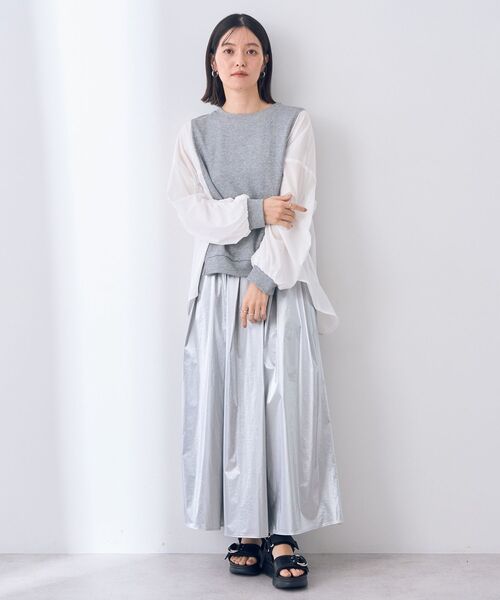 Editt by YECCA VECCA(エディットバイイェッカヴェッカ)の「ギャザーデザインプルオーバー(Tシャツ/カットソー・レディース・グレー/ブラック・FREE)」の13枚目の写真
