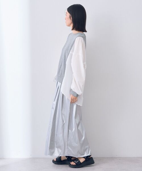 Editt by YECCA VECCA(エディットバイイェッカヴェッカ)の「ギャザーデザインプルオーバー(Tシャツ/カットソー・レディース・グレー/ブラック・FREE)」の15枚目の写真